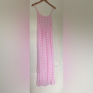 Playa Lucila Pink Gingham Maxi Dress